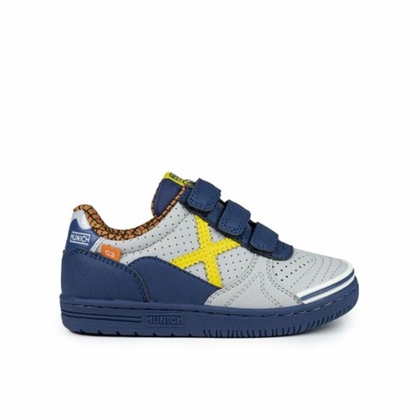 Encuentra lo más nuevo Zapatillas de Fútbol Sala para Niños Munich G-3 Kid Vco Profit Azul Gris Venta en línea