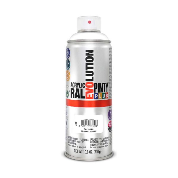 Auténtico Pintura en spray Pintyplus Evolution RAL 9016 400 ml Traffic White Con descuento