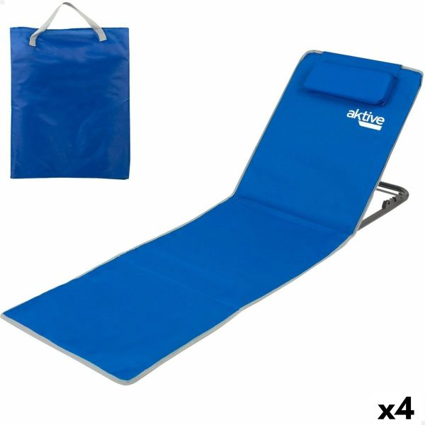 Consigue lo último Esterilla Aktive Reclinable 147 x 55 x 48 cm PVC 600D Azul Acero Esponja (4 Unidades) Oferta caliente
