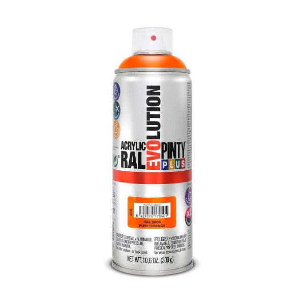 Auténtico, oficial y original Pintura en spray Pintyplus Evolution RAL 2004 400 ml Pure Orange Descuento
