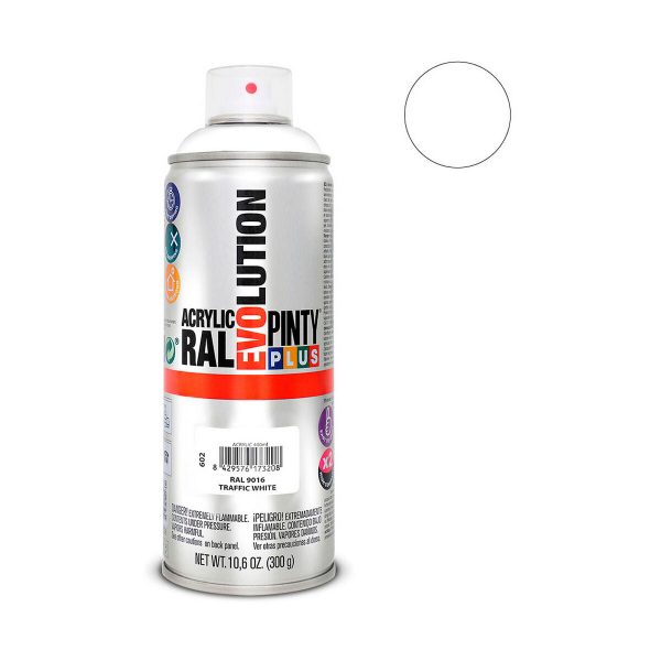 Auténtico Pintura en spray Pintyplus Evolution RAL 9016 400 ml Traffic White Con descuento - Imagen 2
