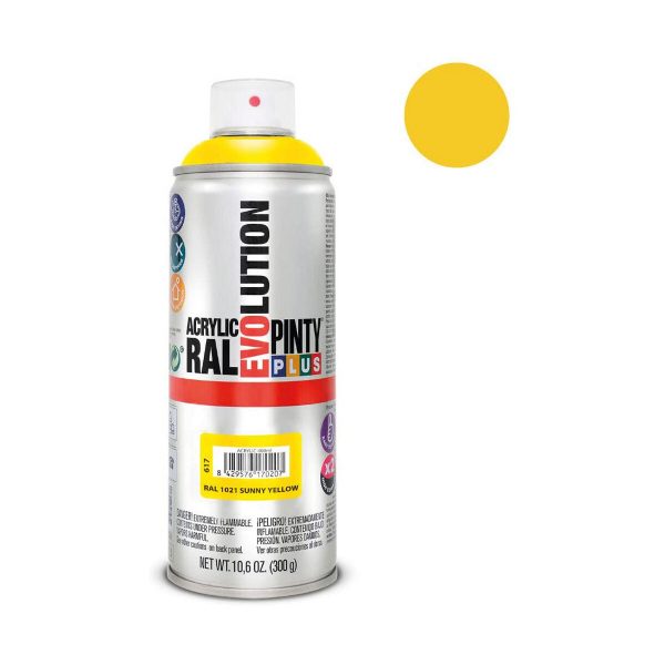 Haz tu pedido oficial de Pintura en spray Pintyplus Evolution RAL 1021 400 ml Sunny Yellow Venta en línea - Imagen 2