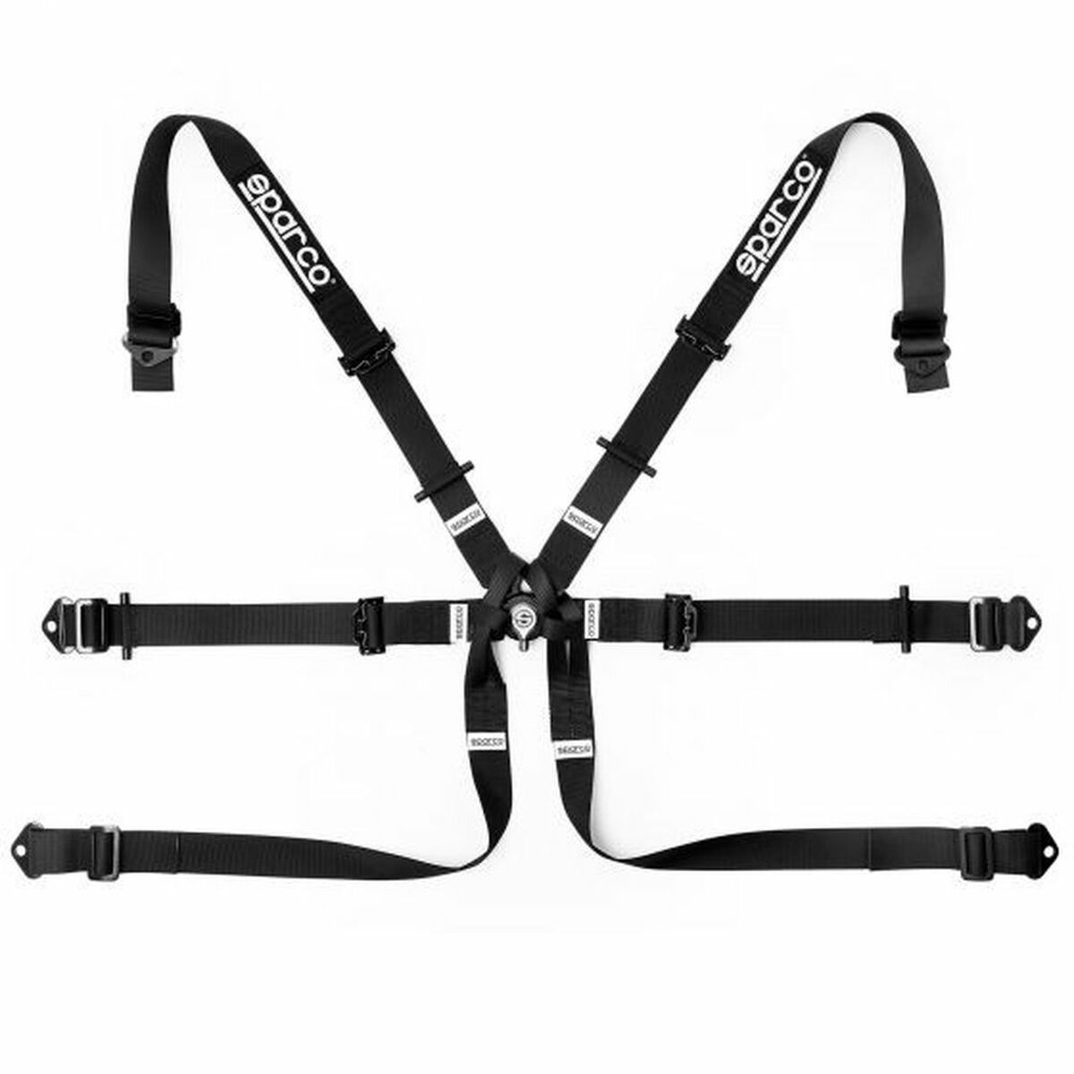 Auténtico, oficial y original Arnés de 6 Puntos de Sujeción Sparco S04819H2NR Negro Descuento